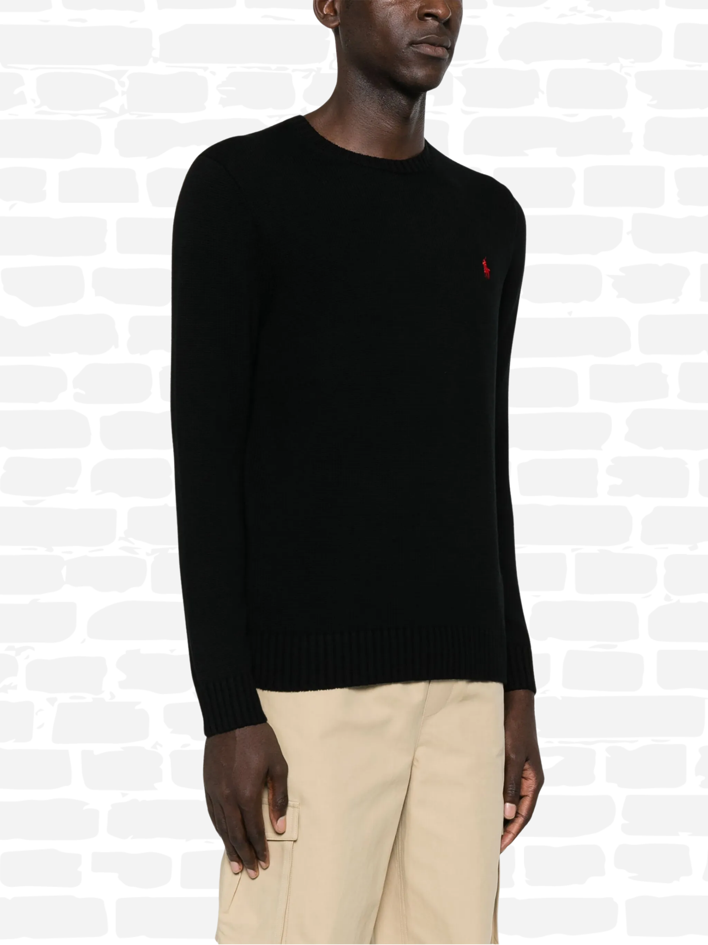 פולו ראלף לורן סווטשירט צבע שחור CREW-NECK JUMPER