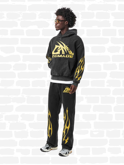 גוד מייד סווטשירט קפוצ'ון צבע שחור LOGO HOODIE