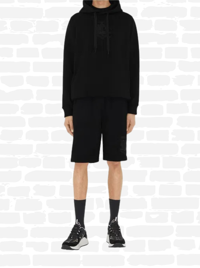 ברברי סווטשירט קפוצ'ון צבע שחור MONOGRAM LOOPBACK