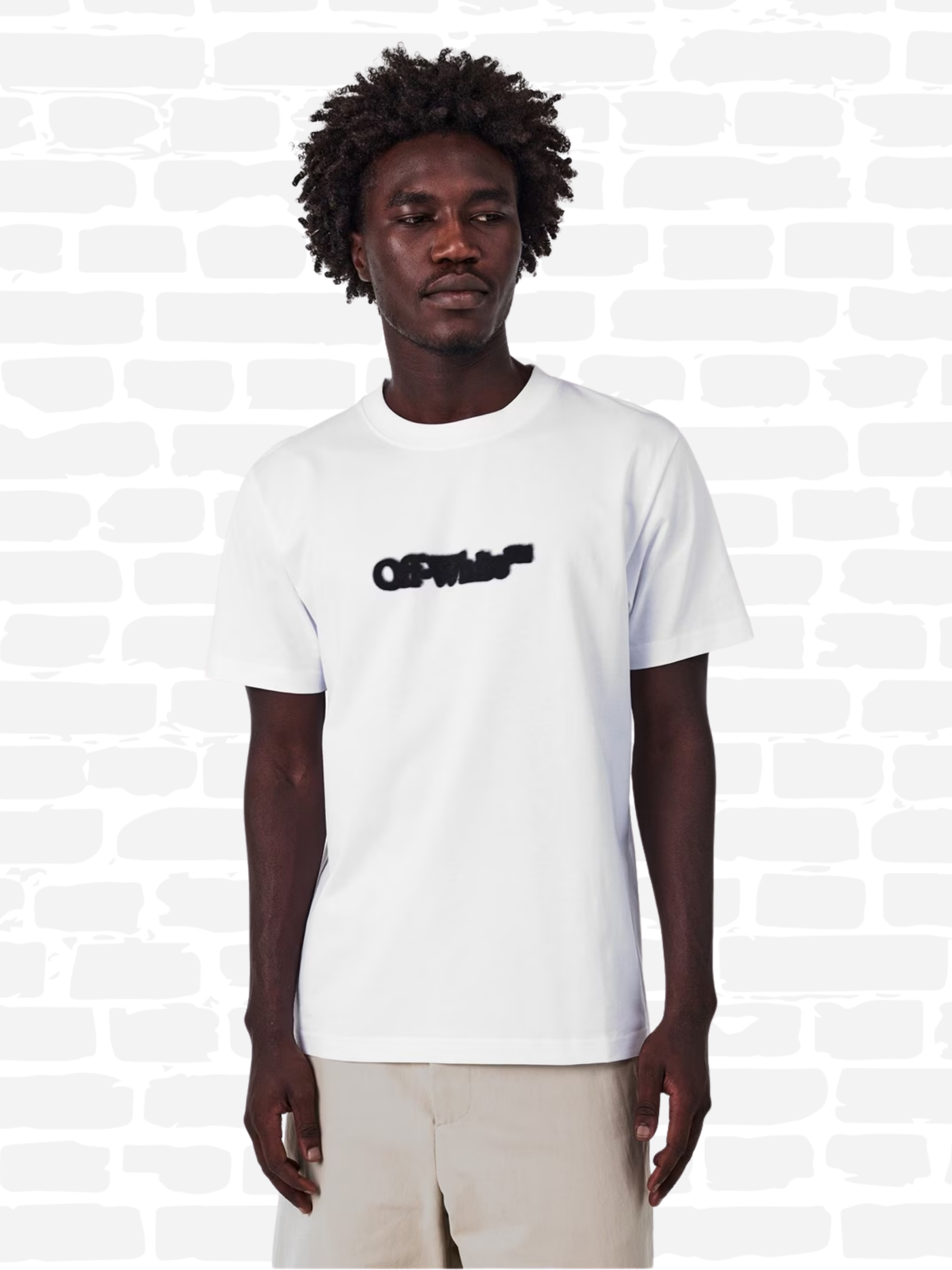 אוף וויט טי שירט צבע לבן SPRAY ARROW T
