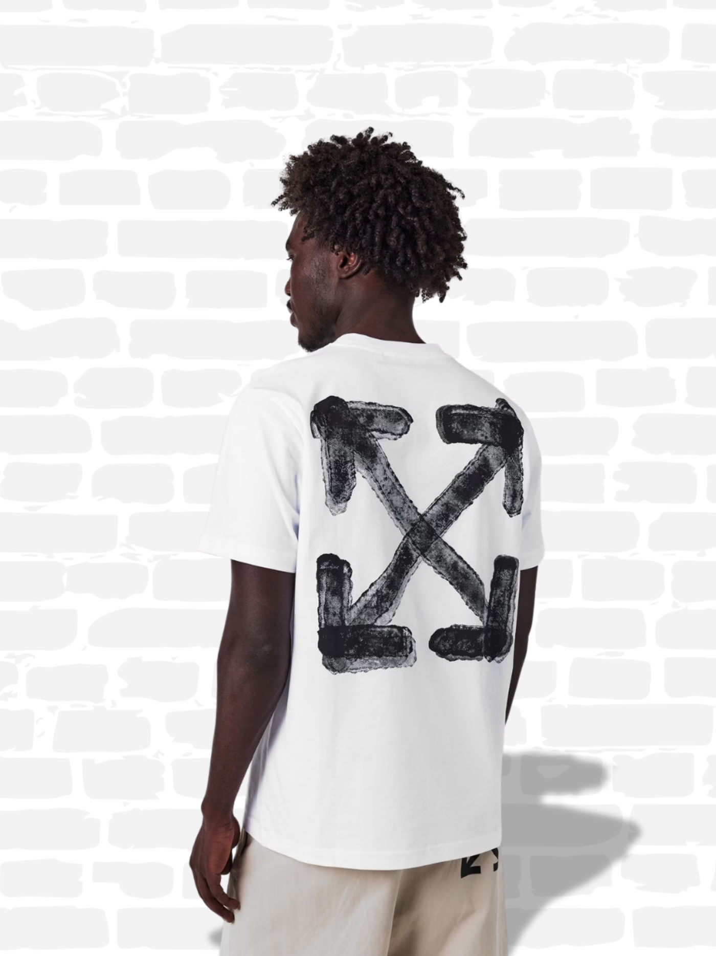 אוף וויט טי שירט צבע לבן SPRAY ARROW T