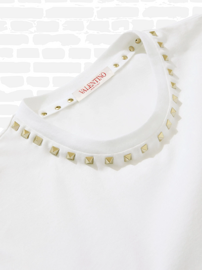 ולנטינו טי שירט צבע לבן UNTITLED STUD-EMBELLISHED T-SHIRT