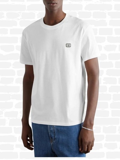 ולנטינו טי שירט צבע לבן VLOGO PATCH T-SHIRT
