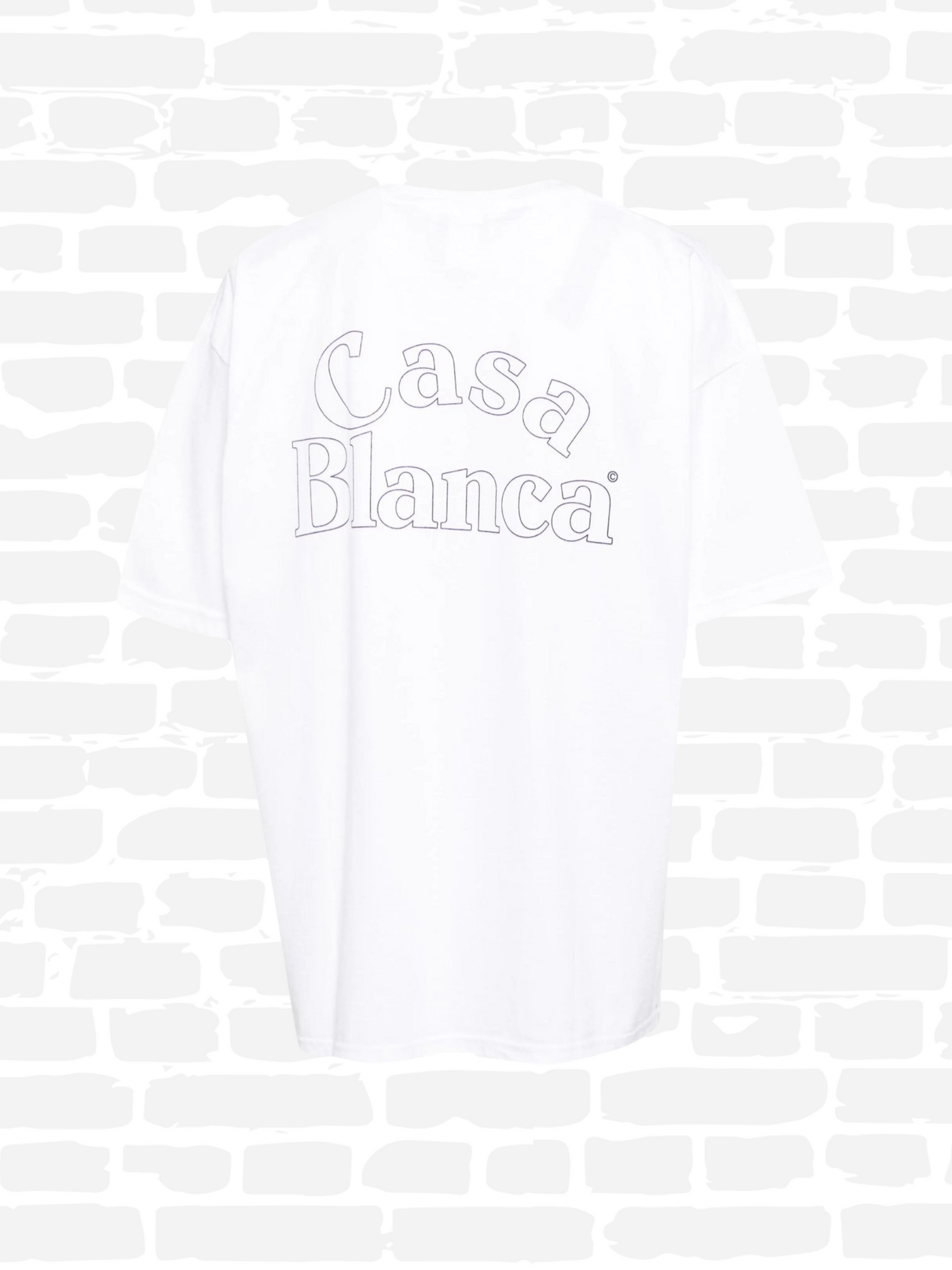 קזבלנקה טי שירט צבע לבן LOGO-PRINT COTTON T-SHIRT