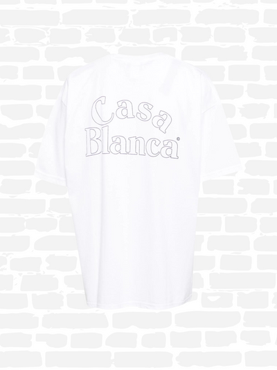 קזבלנקה טי שירט צבע לבן LOGO-PRINT COTTON T-SHIRT