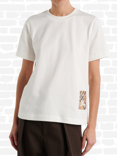 ברברי טי שירט צבע לבן LOGO PATCH