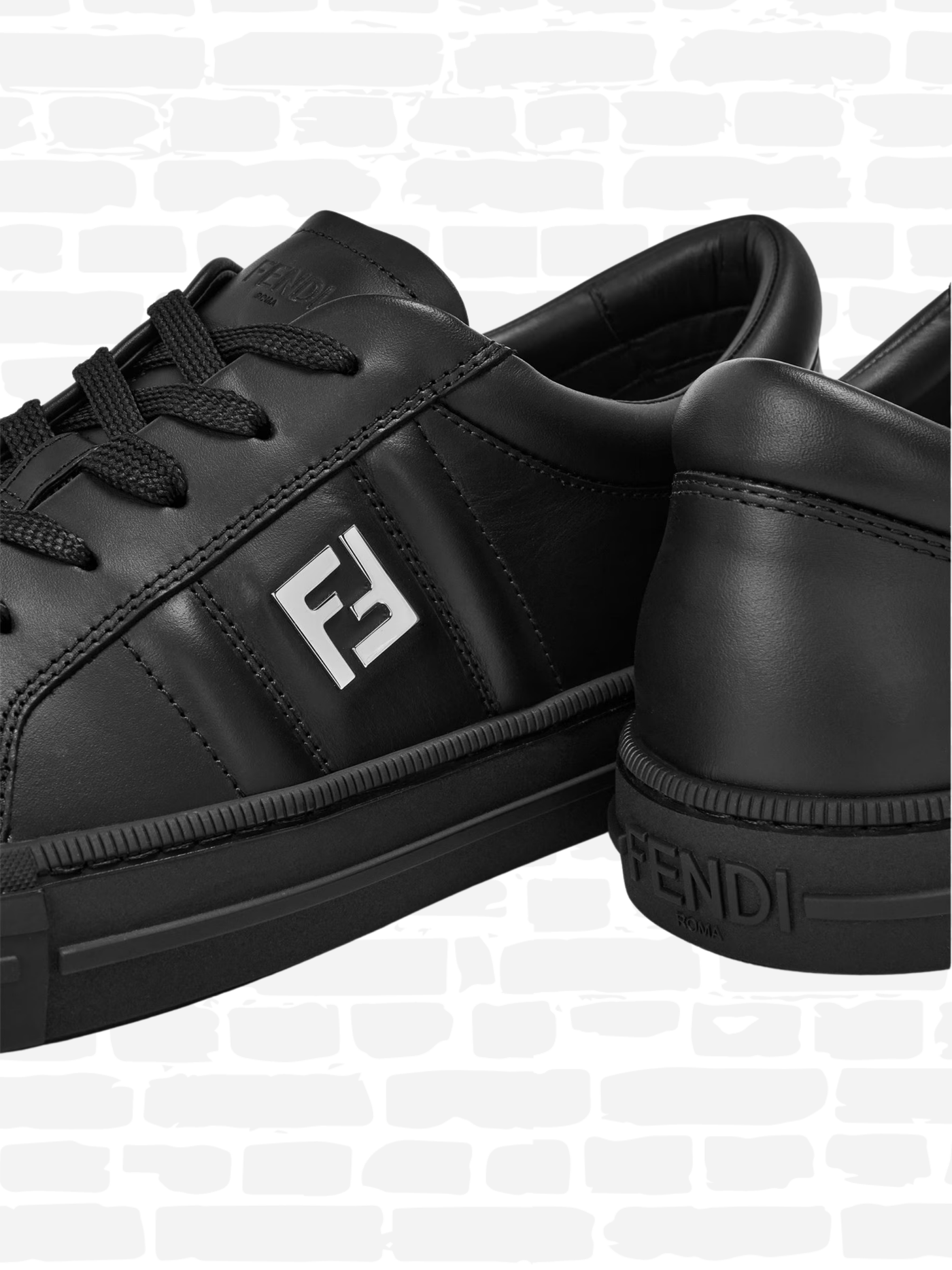 פנדי נעליים צבע שחור FF LOW TRAINERS