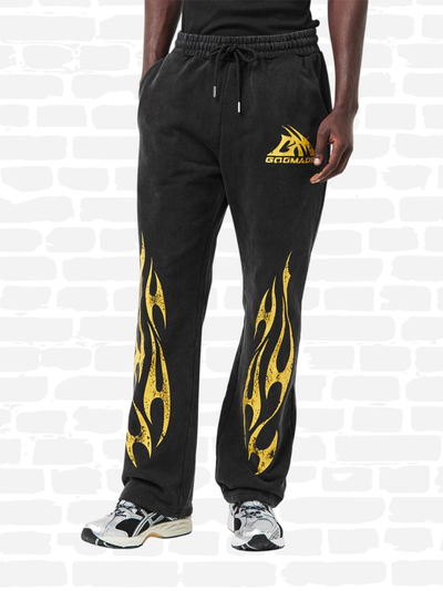 גוד מייד מכנסיים צבע שחור LOGO SWEATPANTS