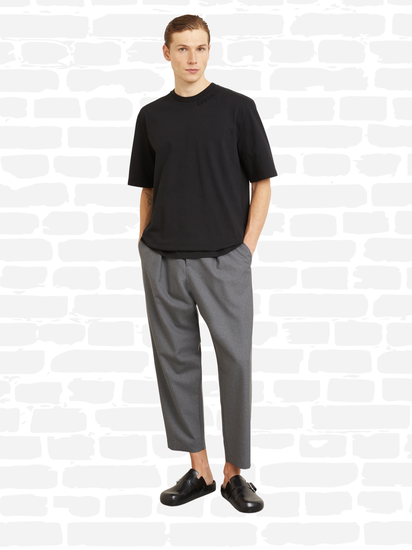 מרני טי שירט צבע שחור COTTON OVERSIZED T-SHIRT