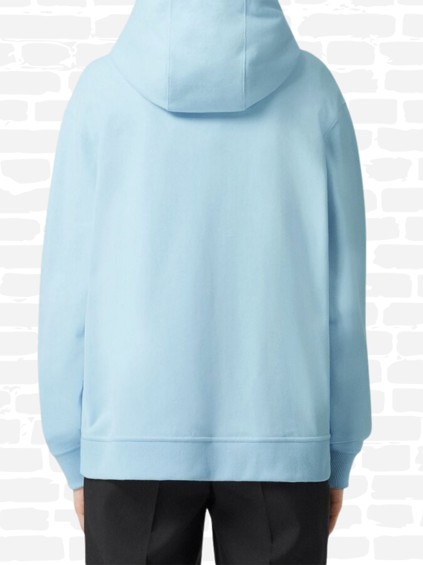 ברברי סווטשירט קפוצ'ון צבע תכלת LOGO-EMBOSSED