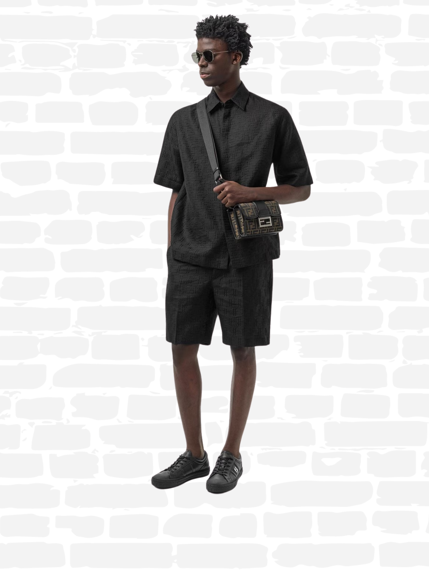 פנדי נעליים צבע שחור FF LOW TRAINERS