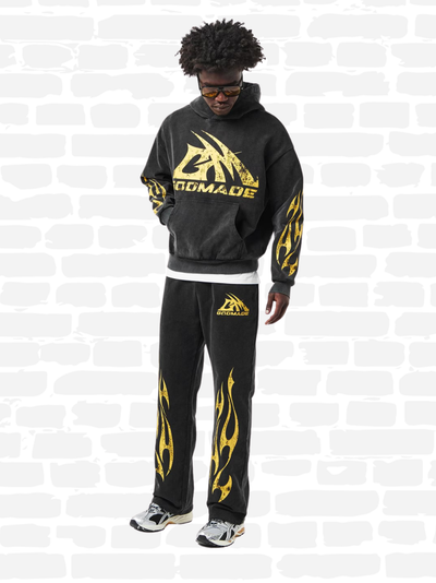 גוד מייד מכנסיים צבע שחור LOGO SWEATPANTS