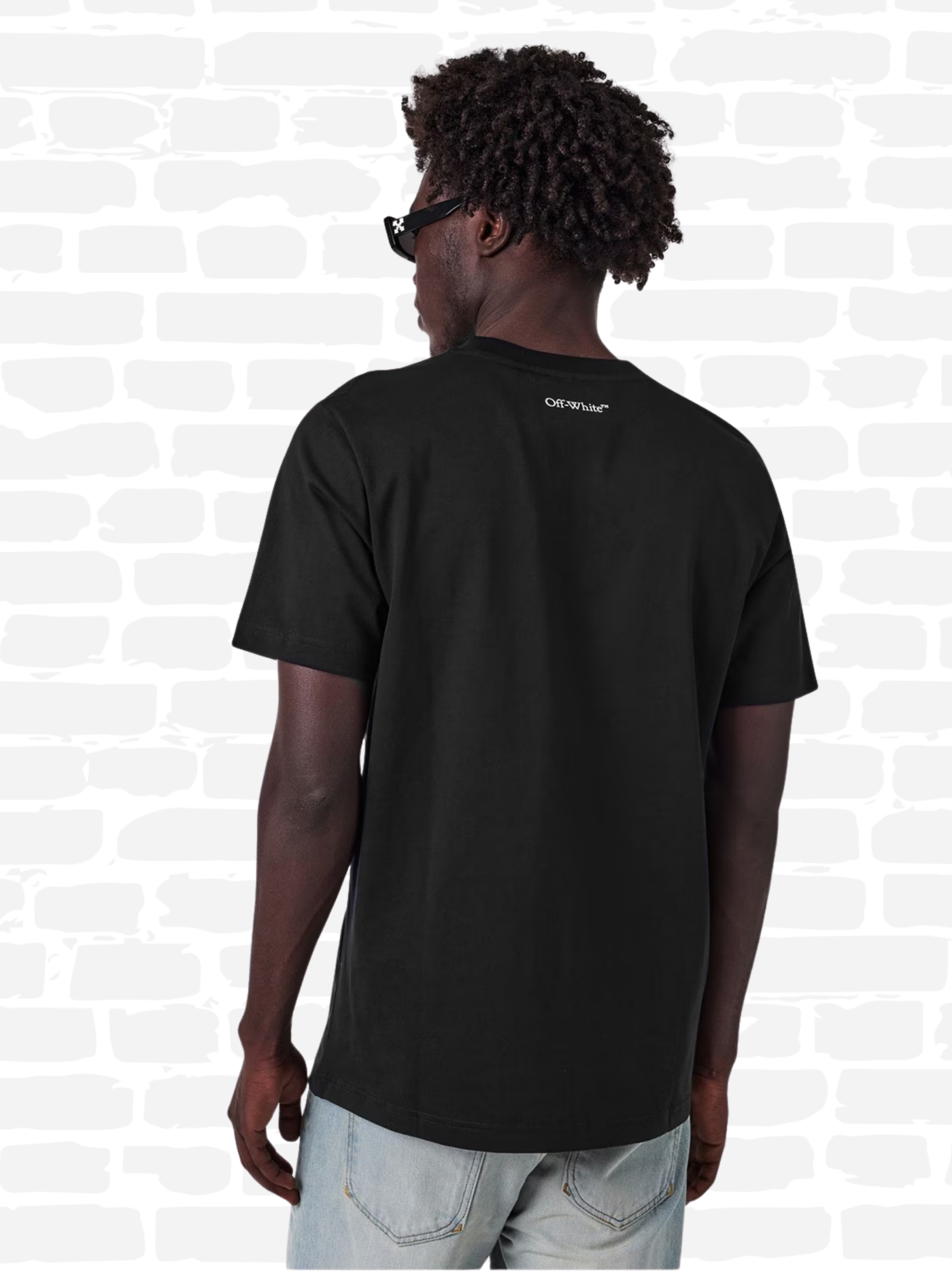 אוף וויט טי שירט צבע שחור SINGLE ARROW T‑SHIRT