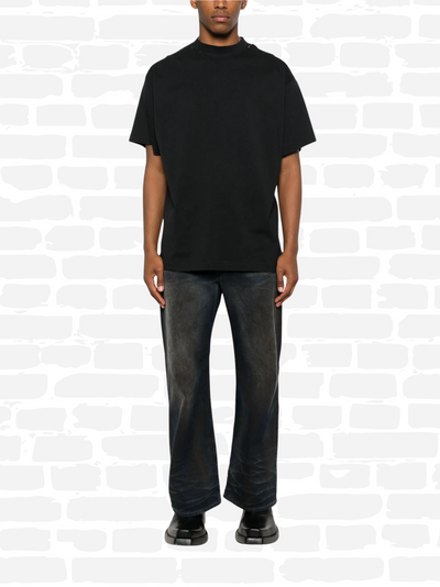 בלנסיאגה טי שירט צבע שחור SECURITY TAPE LOGO T-SHIRT