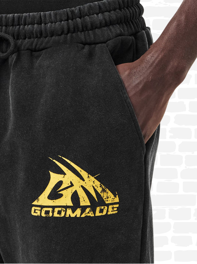 גוד מייד מכנסיים צבע שחור LOGO SWEATPANTS