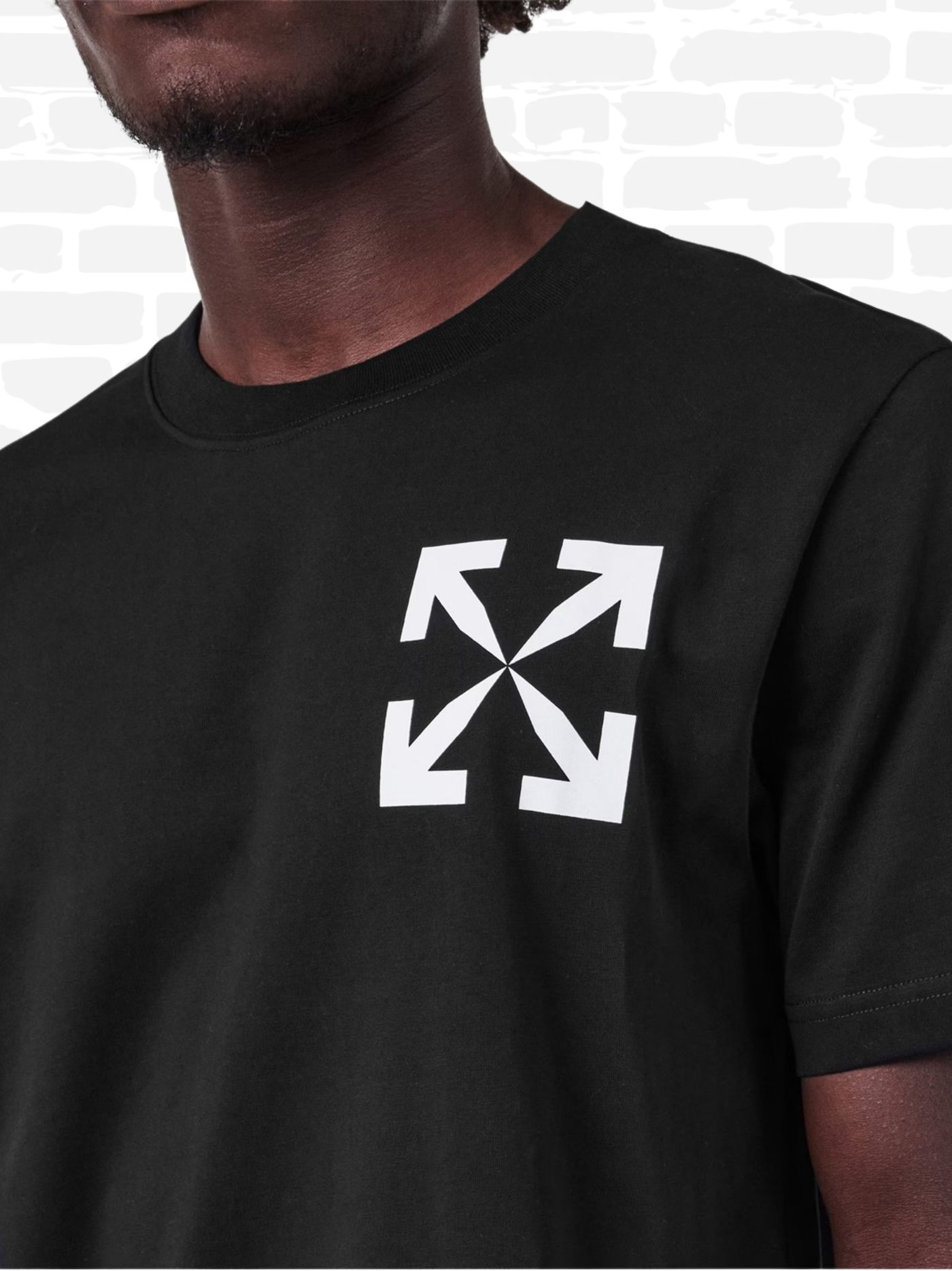 אוף וויט טי שירט צבע שחור SINGLE ARROW T‑SHIRT