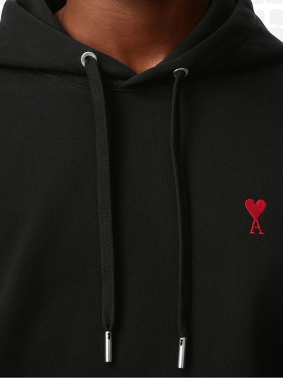 אמי פריז טי סווטשירט קפוצון צבע שחור DE COEUR HOODIE
