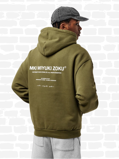 אמקיי איי סווטשירט קפוצ'ון צבע ירוק DESIGN STUDIO