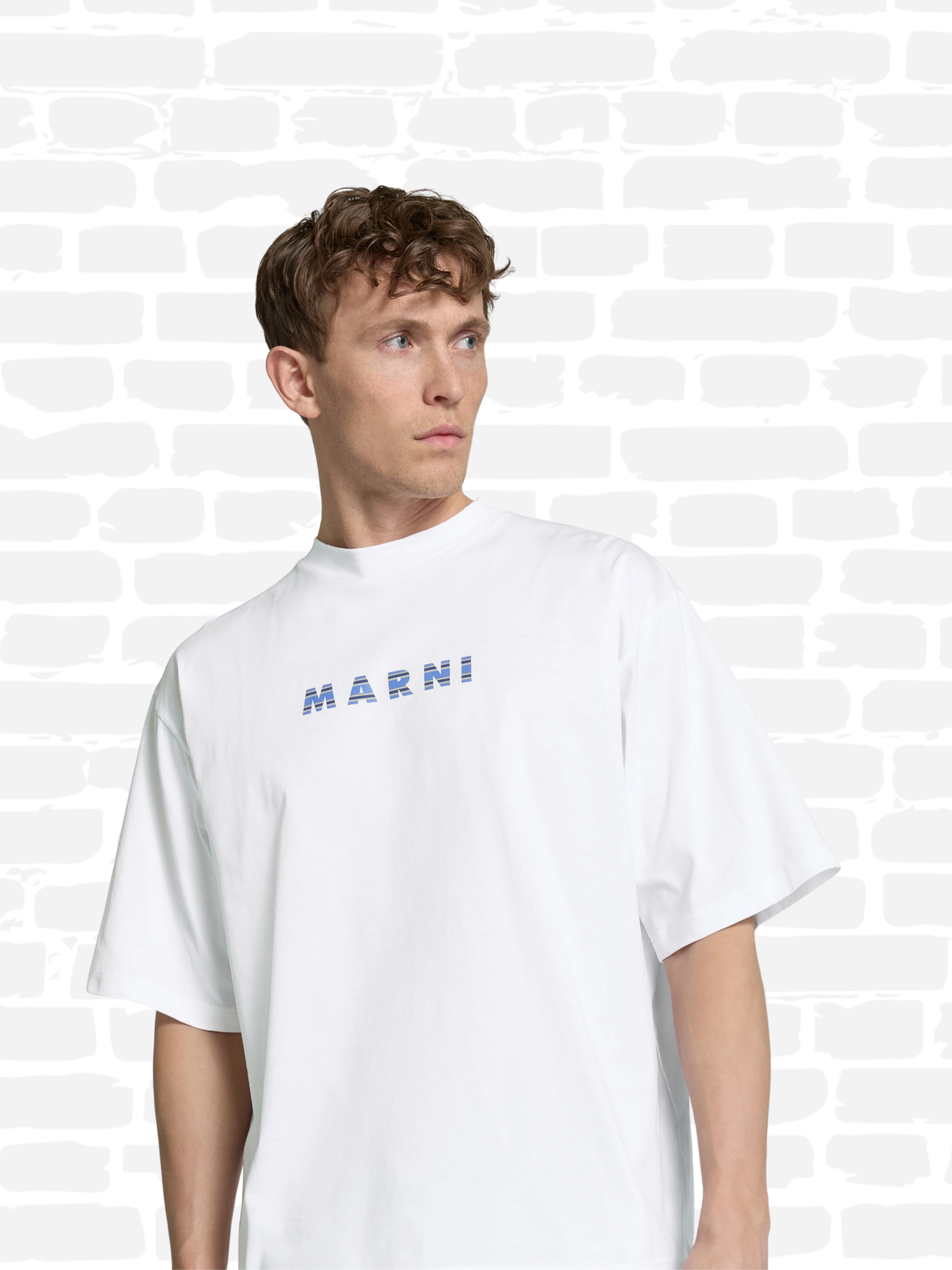 מרני טי שירט צבע לבן STRIPES LOGO T-SHIRT