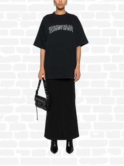 T-shirt Balenciaga couleur noir T-shirt logo en coton