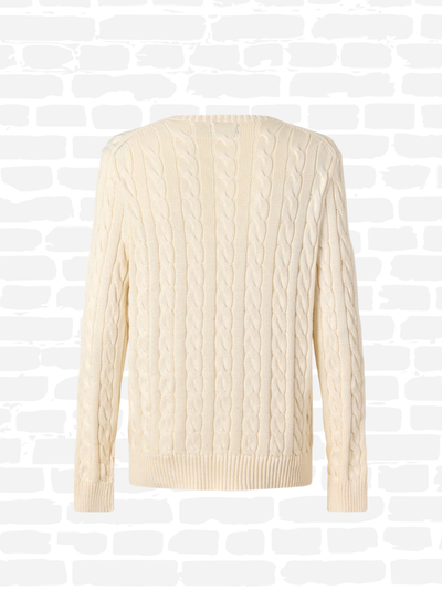 פולו ראלף לורן סריג צבע קרם POLO CABLE KNIT JUMPER