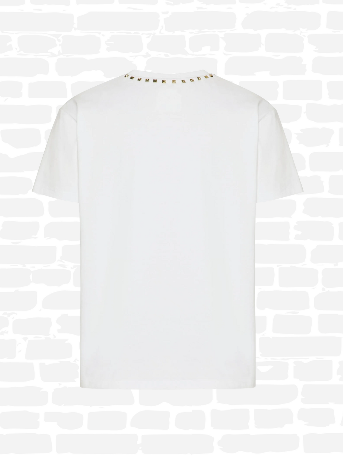 ולנטינו טי שירט צבע לבן UNTITLED STUD-EMBELLISHED T-SHIRT
