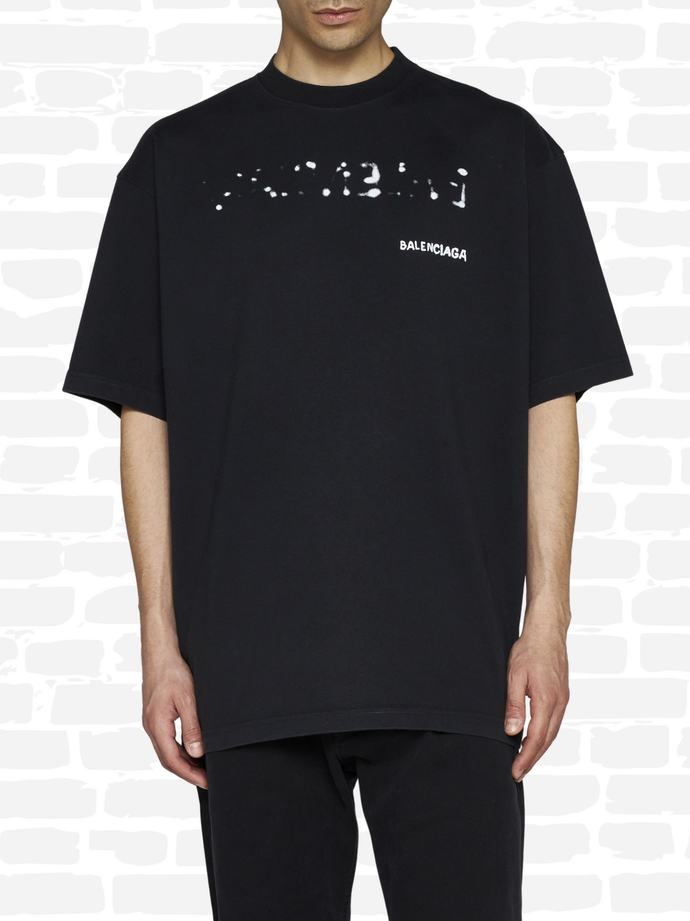 T-shirt Balenciaga couleur noir T-shirt logo en coton