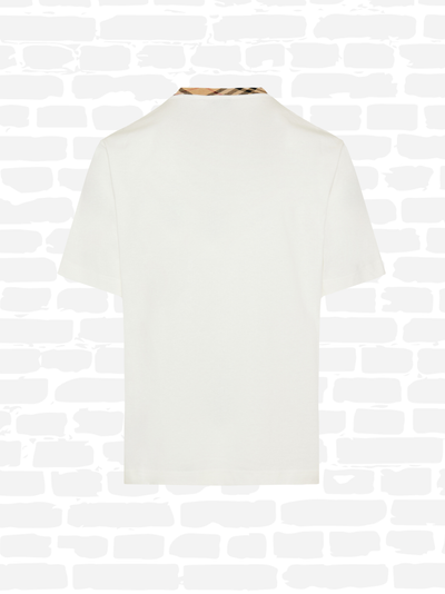 ברברי טי שירט צבע לבן COTON AVEC CHECK