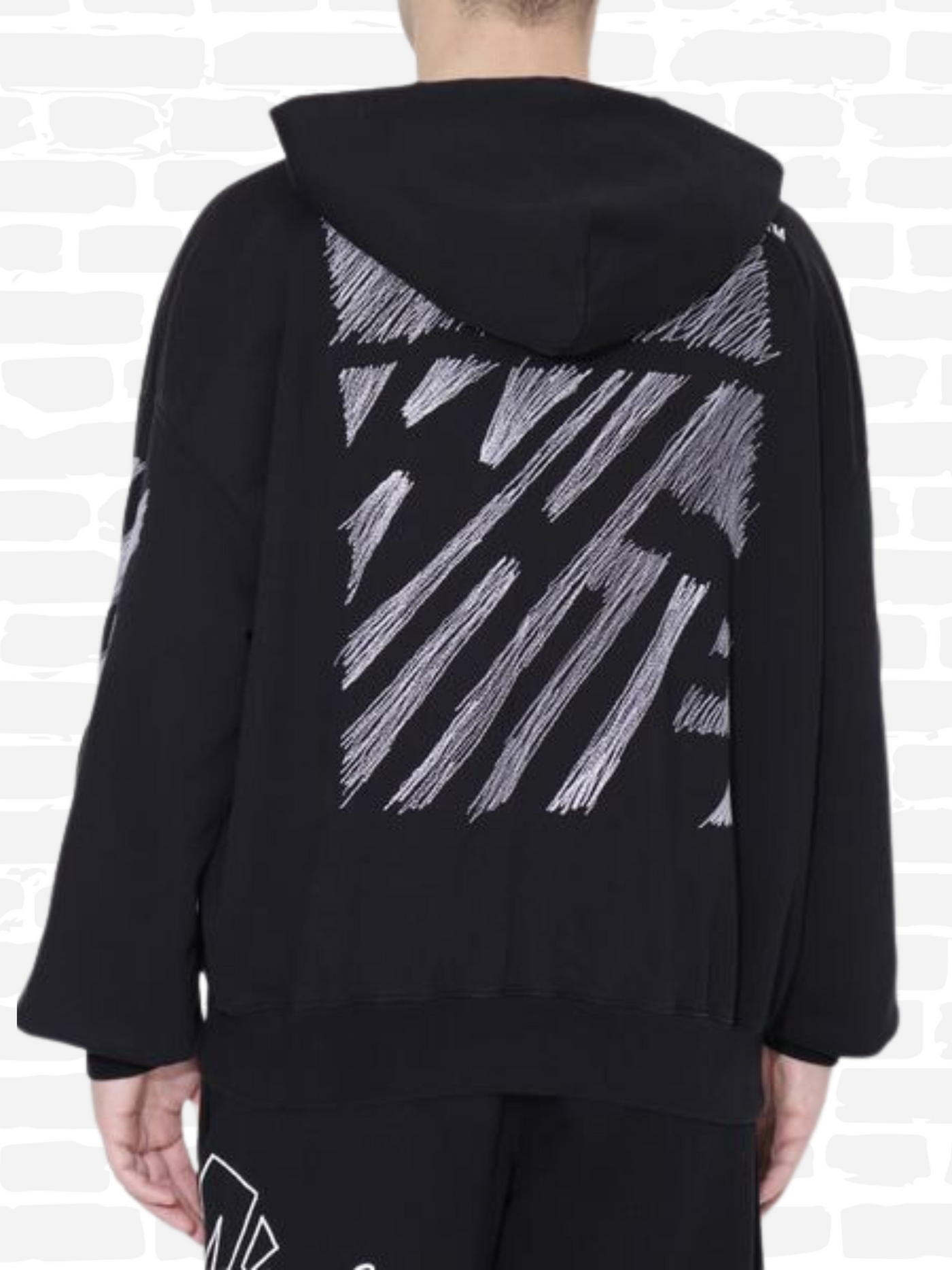 אוף וויט סווטשירט צבע שחור DIAGONAL SWEATSHIRT