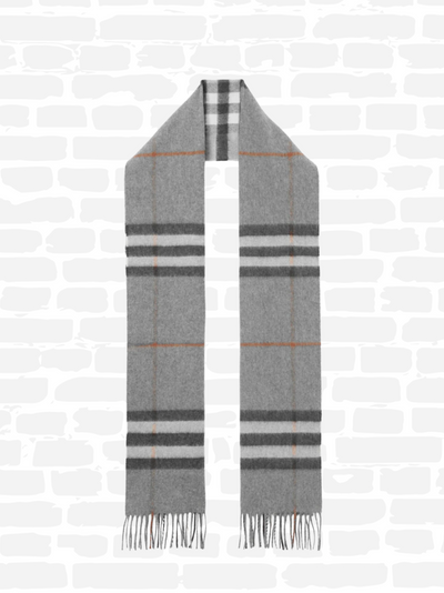 ברברי צעיף משבצות צבע אפור Classic Cashmere scarf