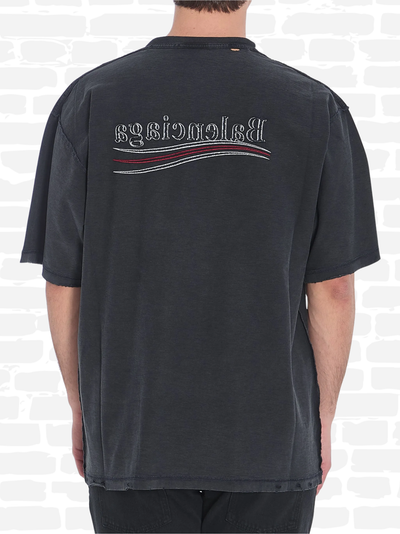 בלנסיאגה טי שירט צבע שחור CAMPAIGN INSIDE-OUT T-SHIRT