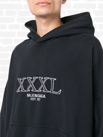 בלנסיאגה סווטשירט צבע שחור XXXL oversized cotton hoodie