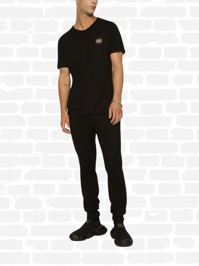 דולצ'ה גאבנה טי שירט צבע שחור DG Essentials crew neck T-shirt