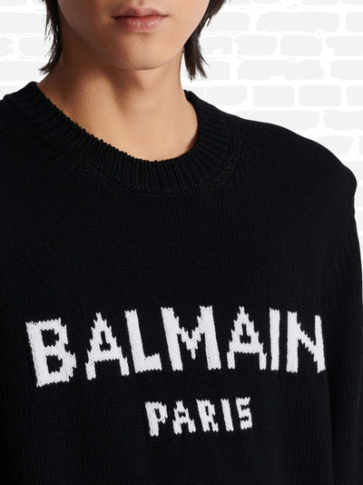 באלמין סווטשירט צבע שחור CONTRAST LOGO KNITTED