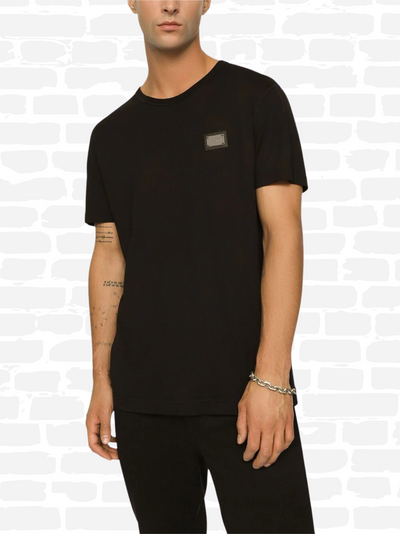 דולצ'ה גאבנה טי שירט צבע שחור DG Essentials crew neck T-shirt