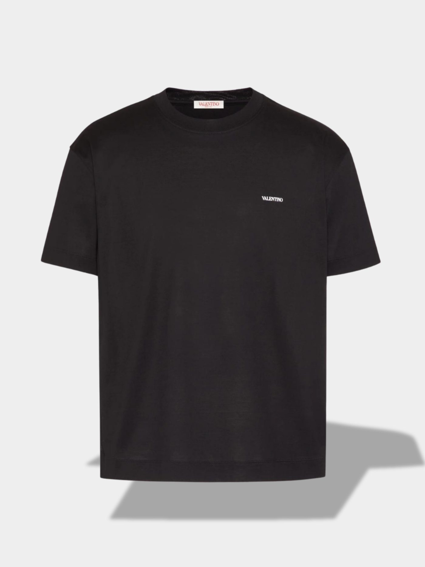 ולנטינו טי שירט צבע שחור LOGO-PRINT COTTON