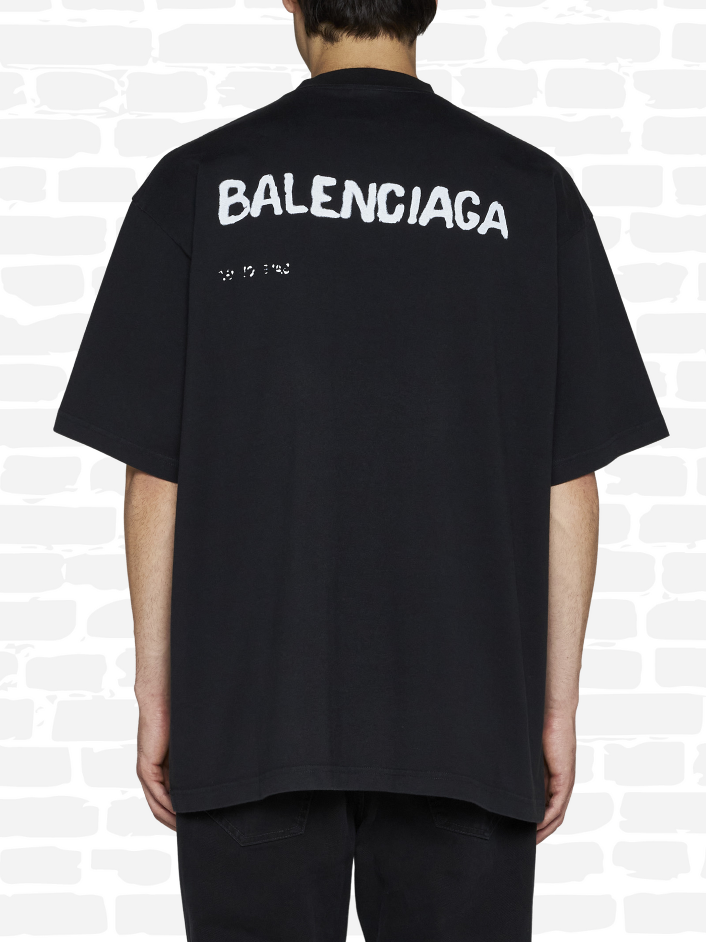 T-shirt Balenciaga couleur noir T-shirt logo en coton