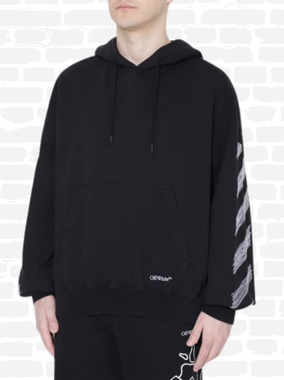 Sweat blanc cassé couleur noir PULL DIAGONAL TAB