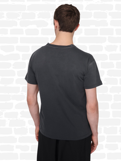 מייסון מרג'יאלה טי שירט צבע שחור REVERSE LOGO-PRINT COTTON T-SHIRT