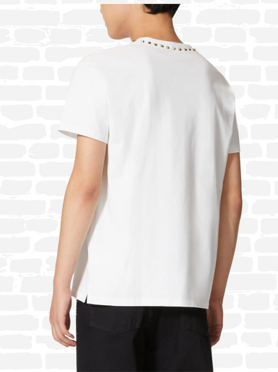 ולנטינו טי שירט צבע לבן UNTITLED STUD-EMBELLISHED T-SHIRT