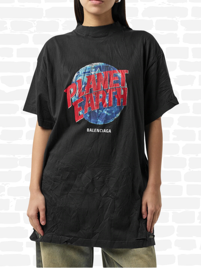 בלנסיאגה טי שירט צבע שחור COTTON JERSEY T-SHIRT