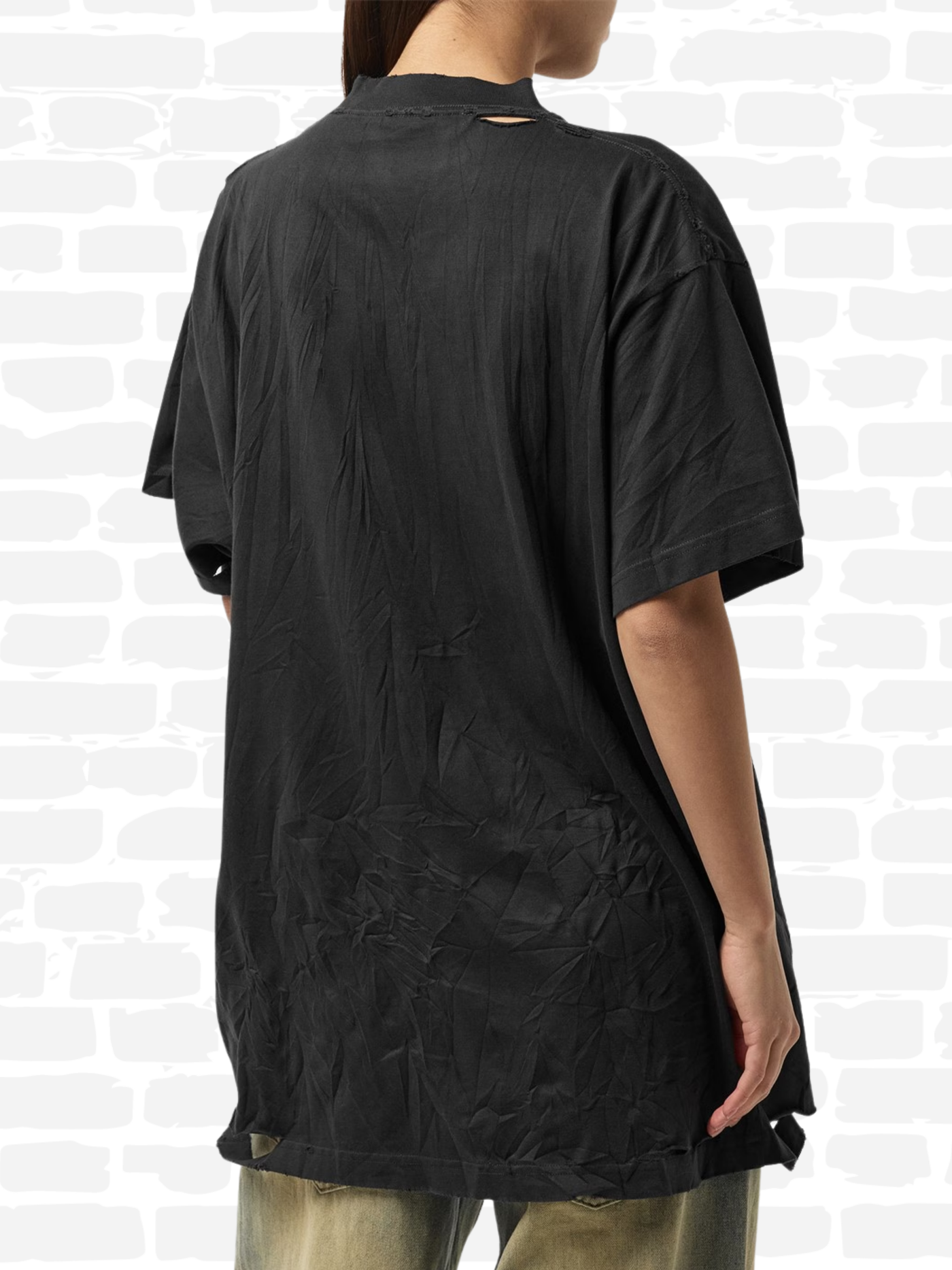 בלנסיאגה טי שירט צבע שחור COTTON JERSEY T-SHIRT