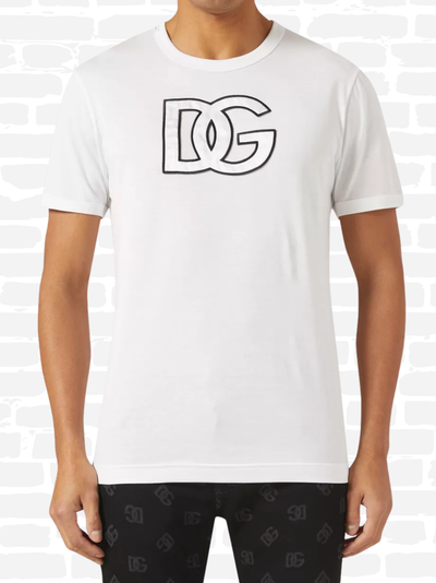 דולצ'ה גאבנה טי שירט צבע לבן LOGO-PRINT T-SHIRT