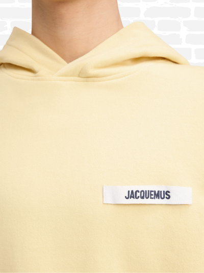 ג'קמוס סווטשירט קפוצ'ון צבע צהוב LOGO COTTON GROS GRAIN HOODIE