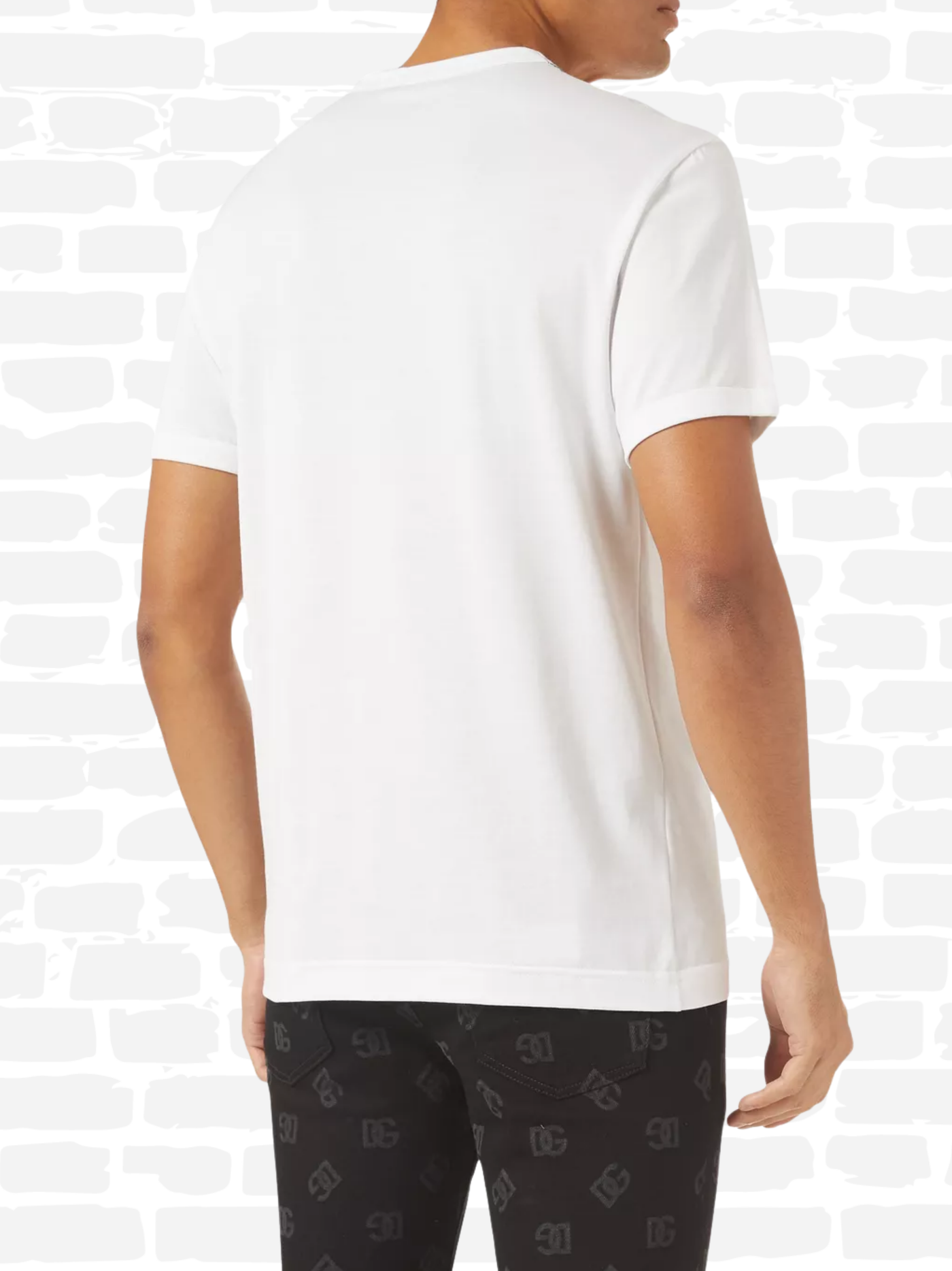 דולצ'ה גאבנה טי שירט צבע לבן LOGO-PRINT T-SHIRT
