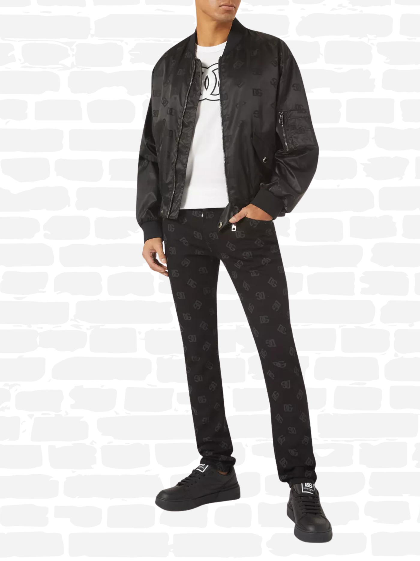 דולצ'ה גאבנה טי שירט צבע לבן LOGO-PRINT T-SHIRT