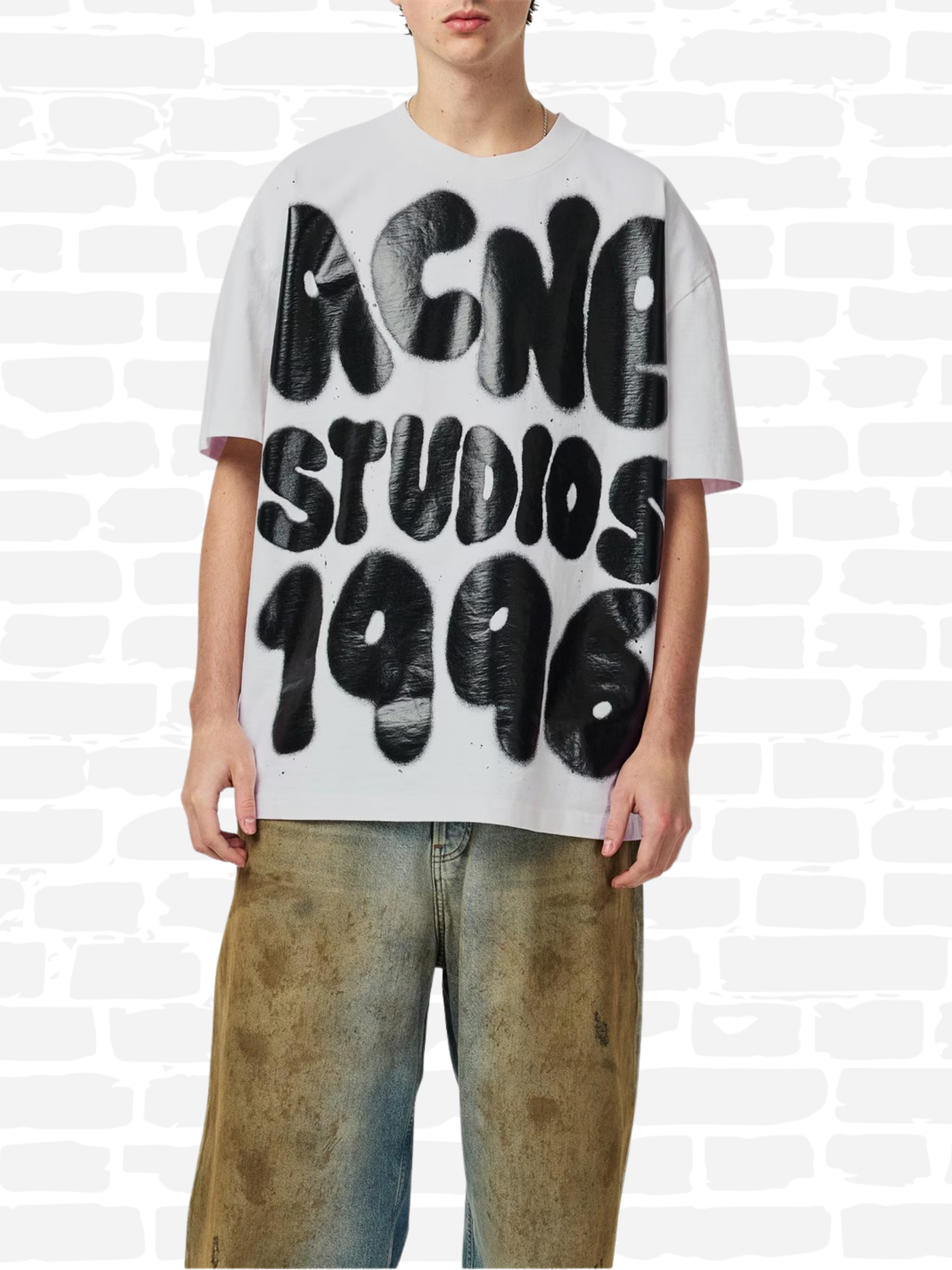 אקנה סטודיוס טי שירט צבע לבן ACNE STUDIOS T-SHIRT
