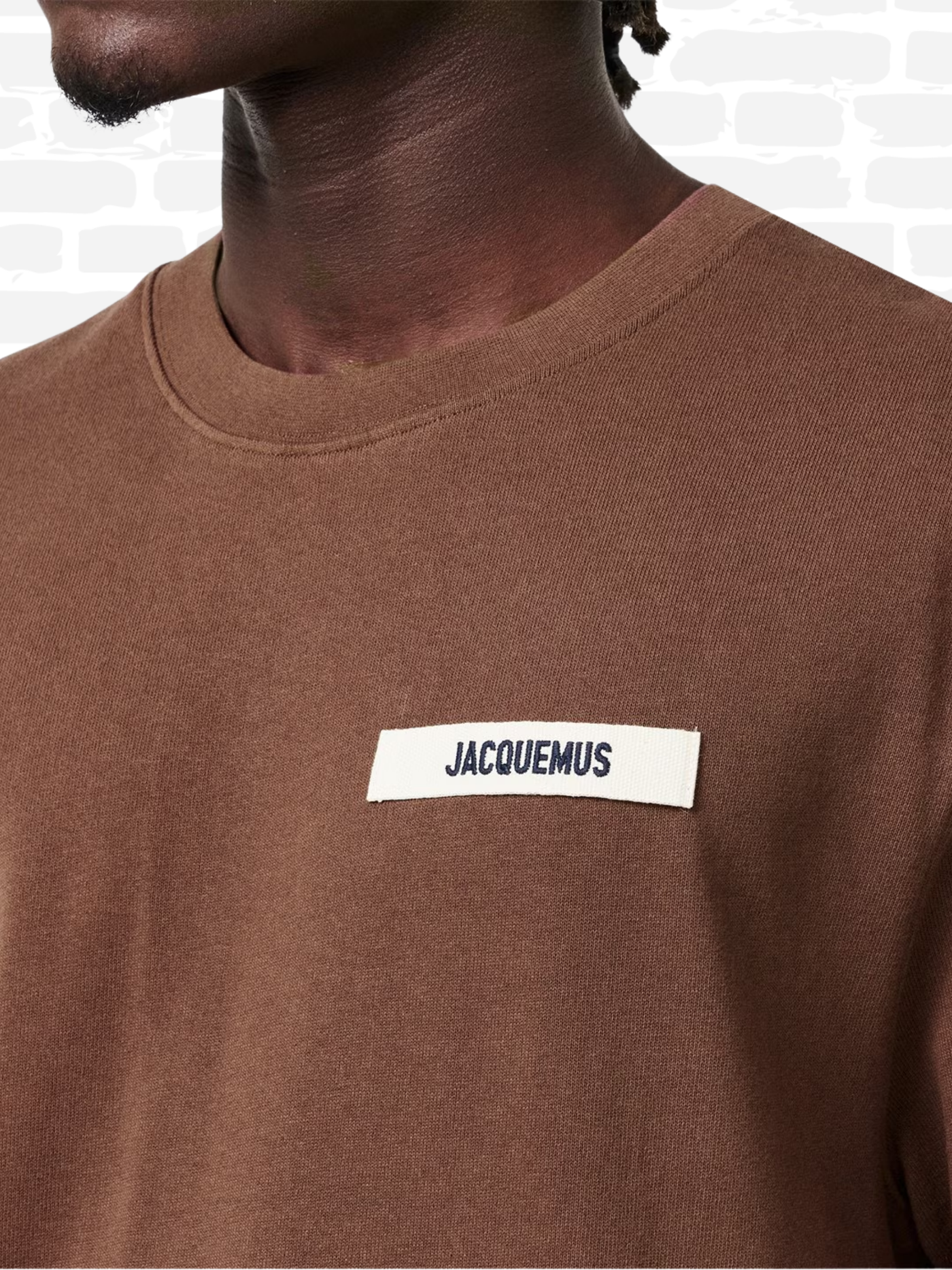 ג'קמוס טי שירט צבע חום LOGO-PATCH COTTON T-SHIRT