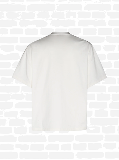 ג׳יל סנדר טי שירט צבע לבן LOGO PRINT COTTON T-SHIRT