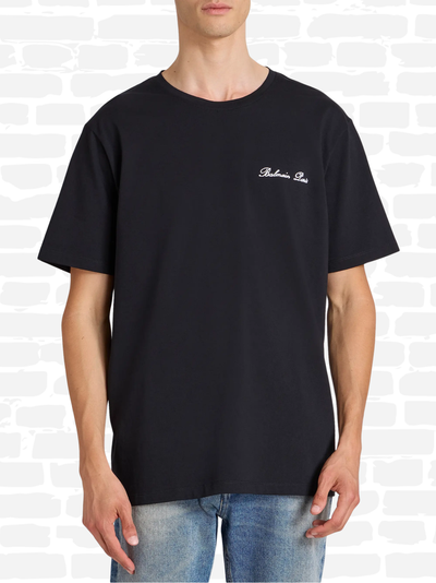 באלמין טי שירט צבע שחור EMBROIDERED CREWNECK T-SHIRT